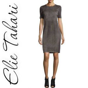ELIE TAHARI Emily Lamb Suede Colorblock Sheath Dress, Size 6